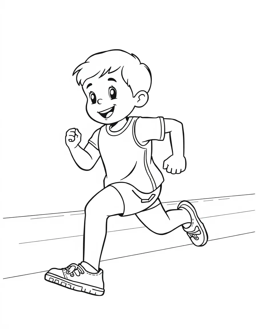 (sports) A child doing track and field