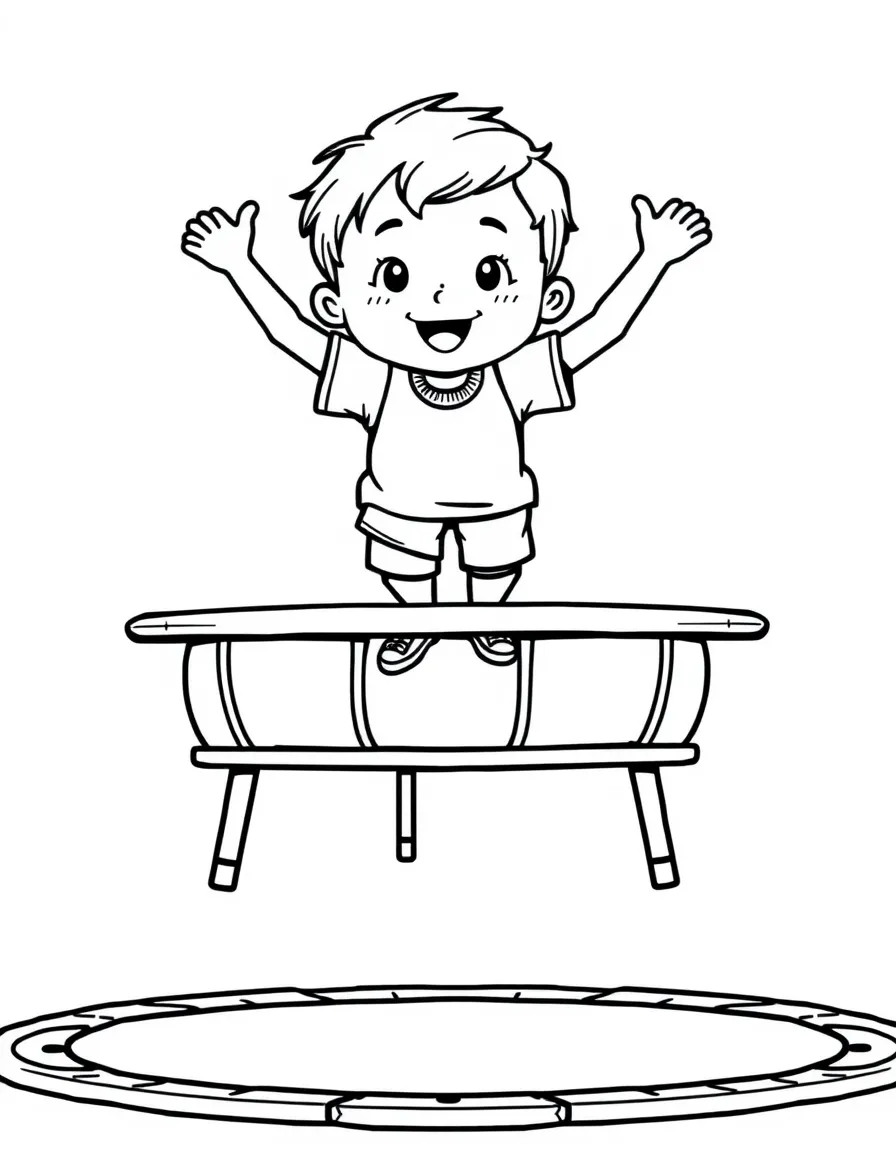 (sports) A child trampolining