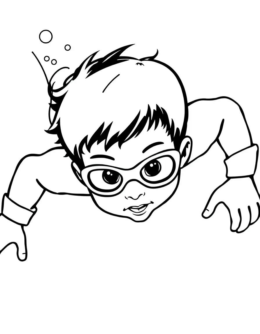 (sports) A child diving