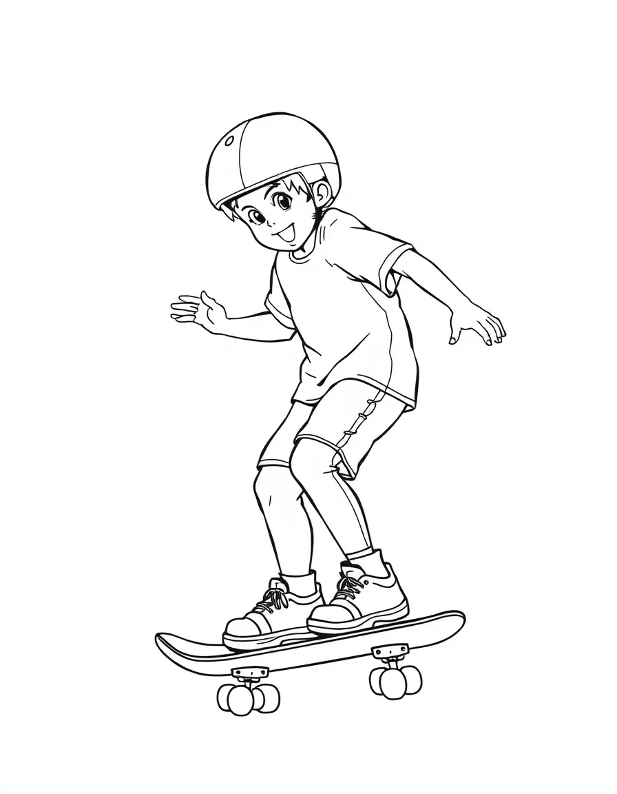 (sports) A child doing skateboarding