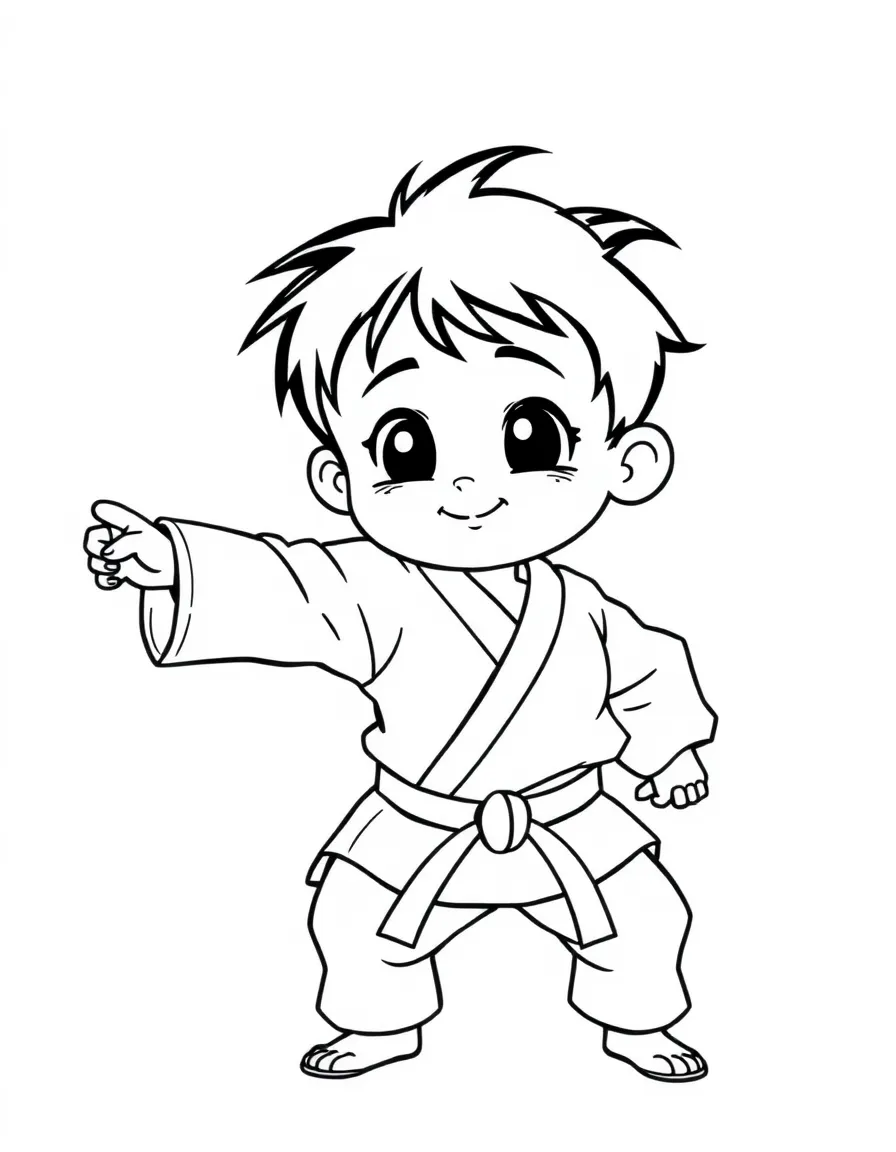 (sports) A child doing karate
