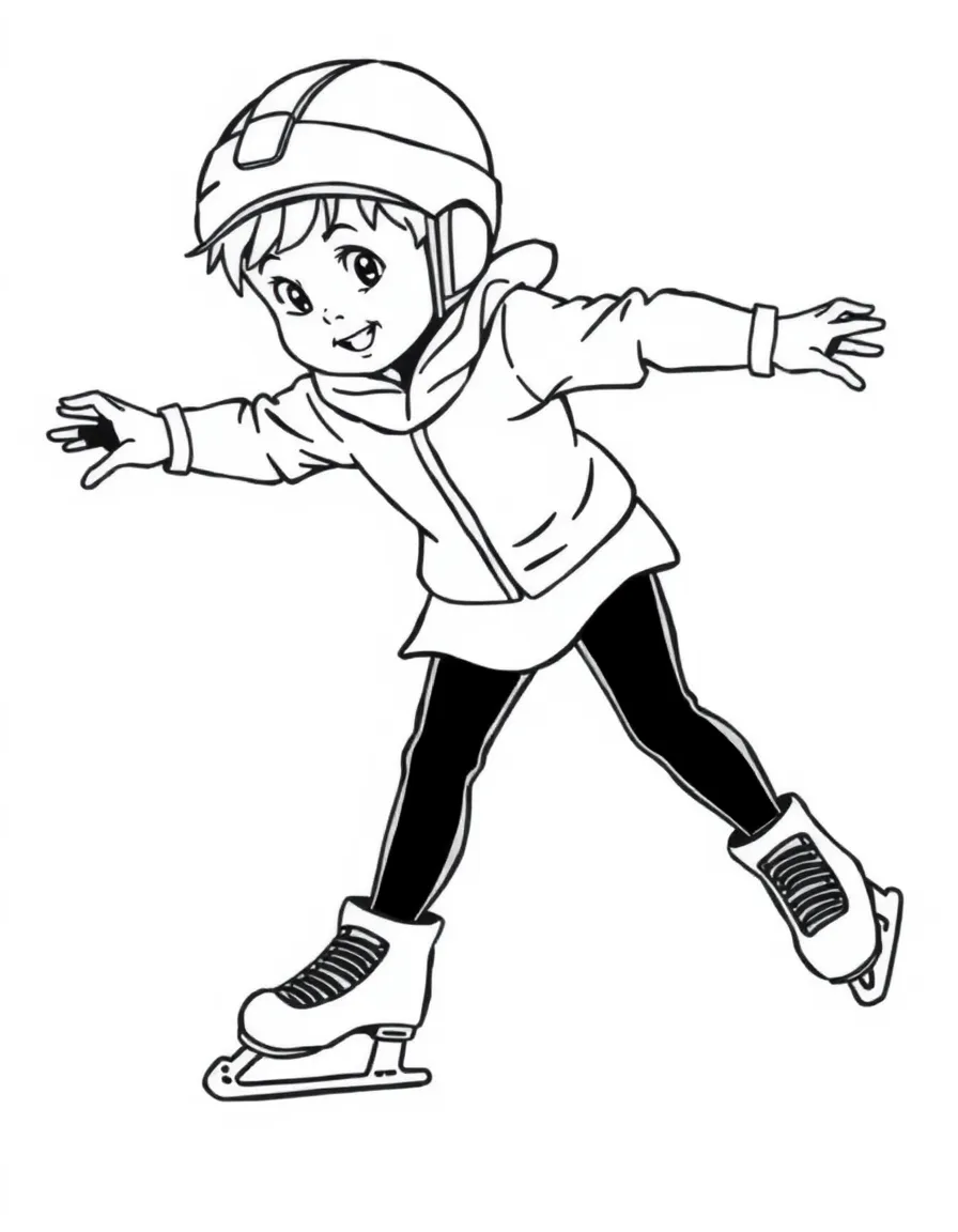 (sports) A child doing figure skating