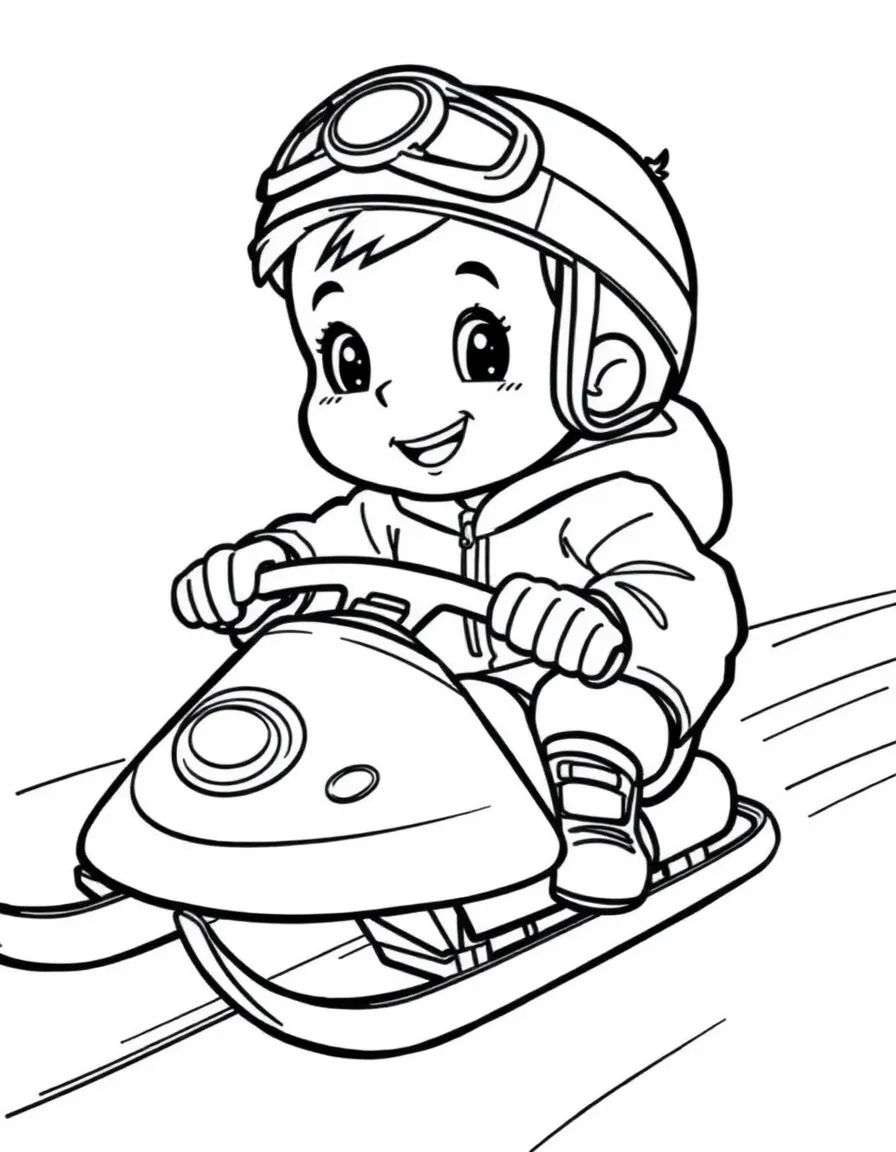 (sports) A child doing luge