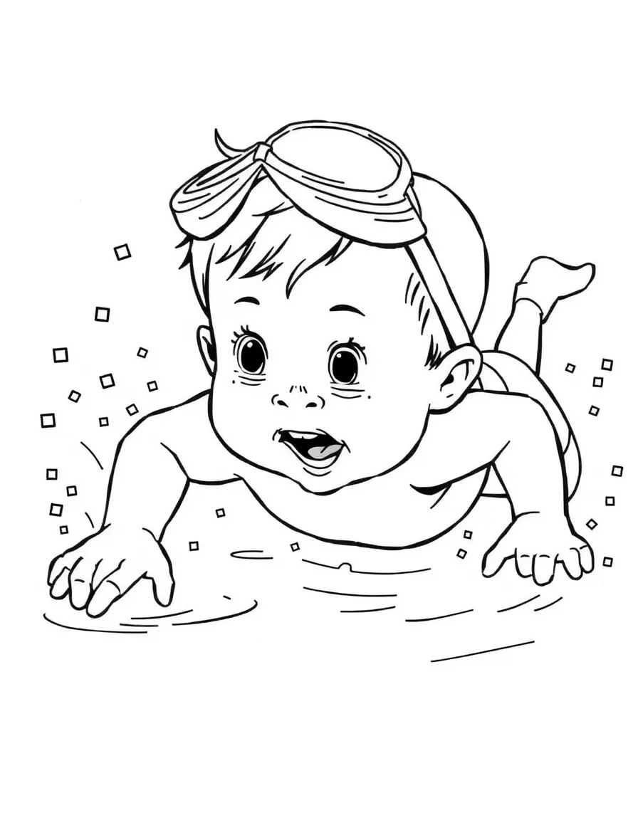 (sports) A child swimming the crawl