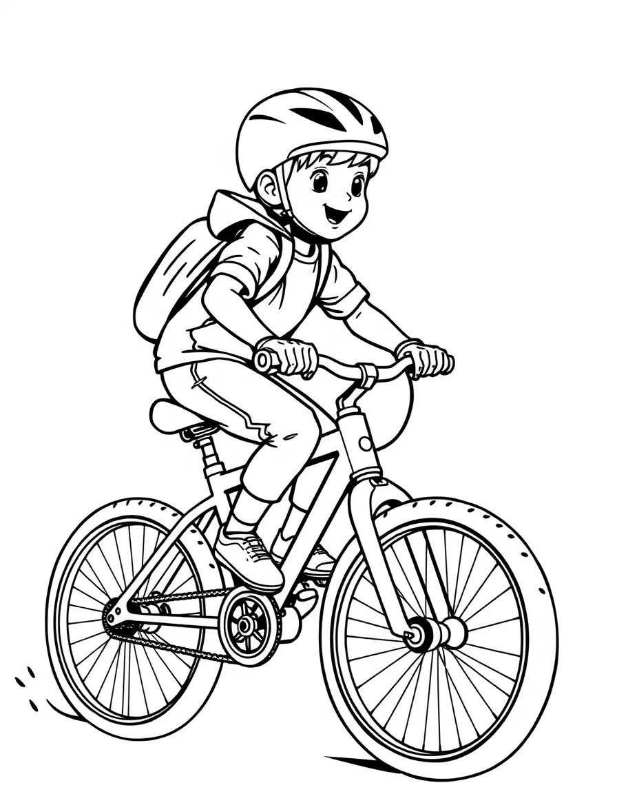 (sports) A child riding a bicycle