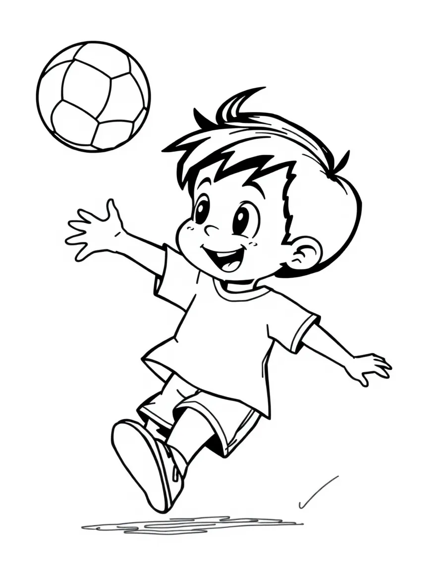 (sports) A child throwing a handball