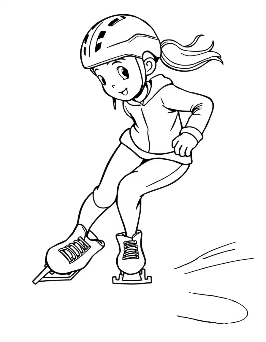 (sports) A child speed skating