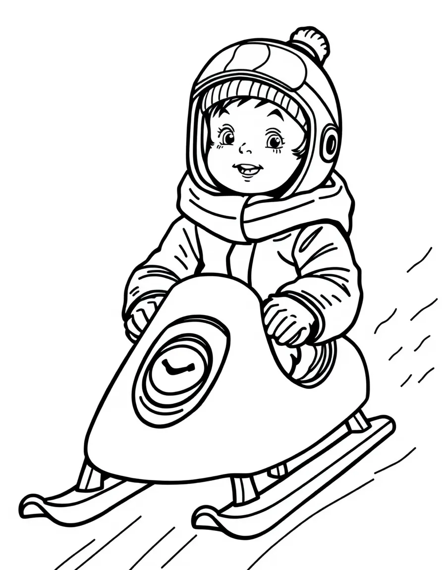 (sports) A child in a luge sled