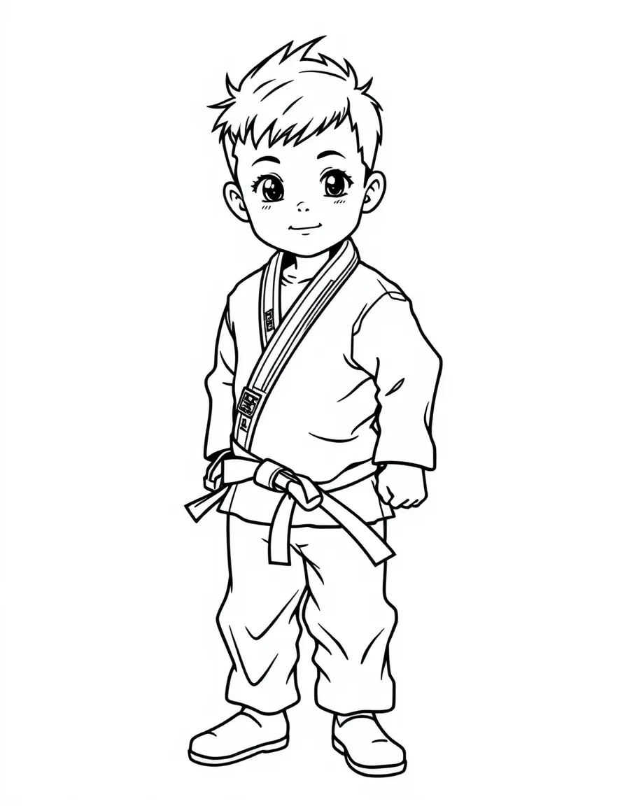 (sports) A child taekwondo uniform