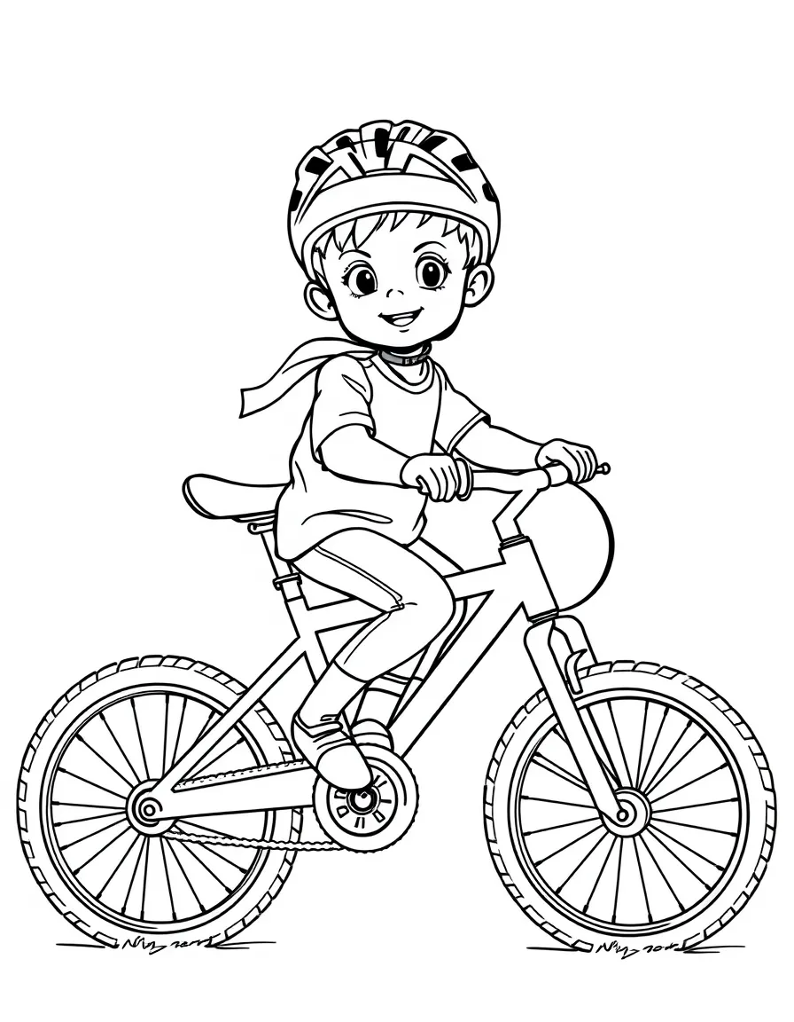 (sports) A child bicycle with helmet