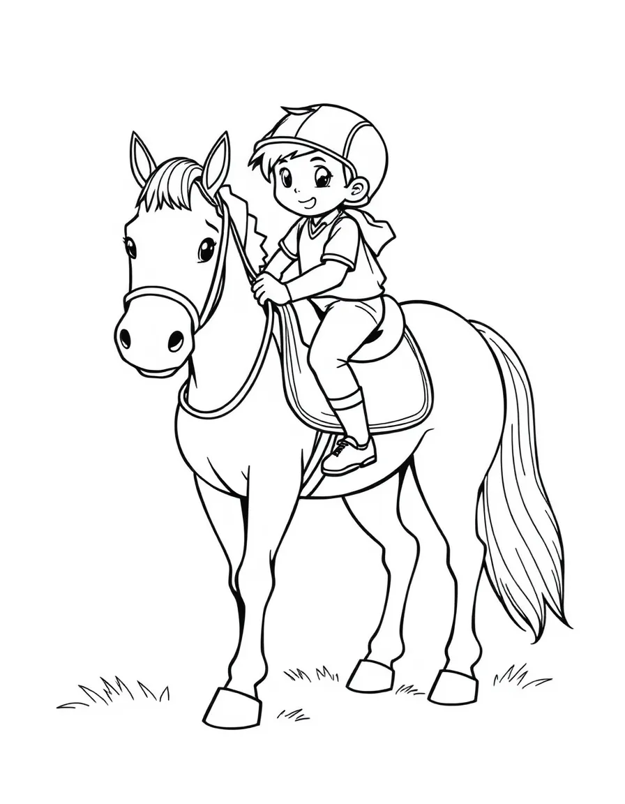 (sports) A child horse with saddle