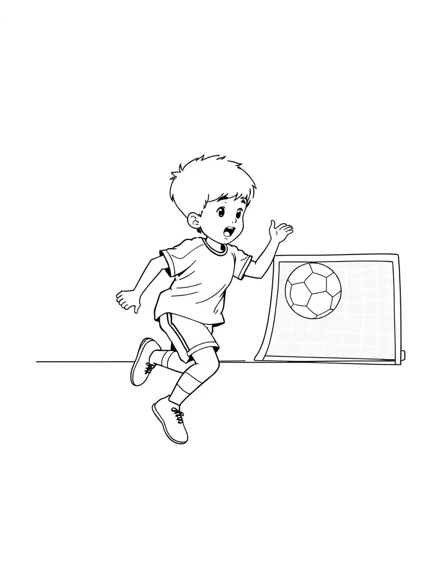 (sports) A child handball goal