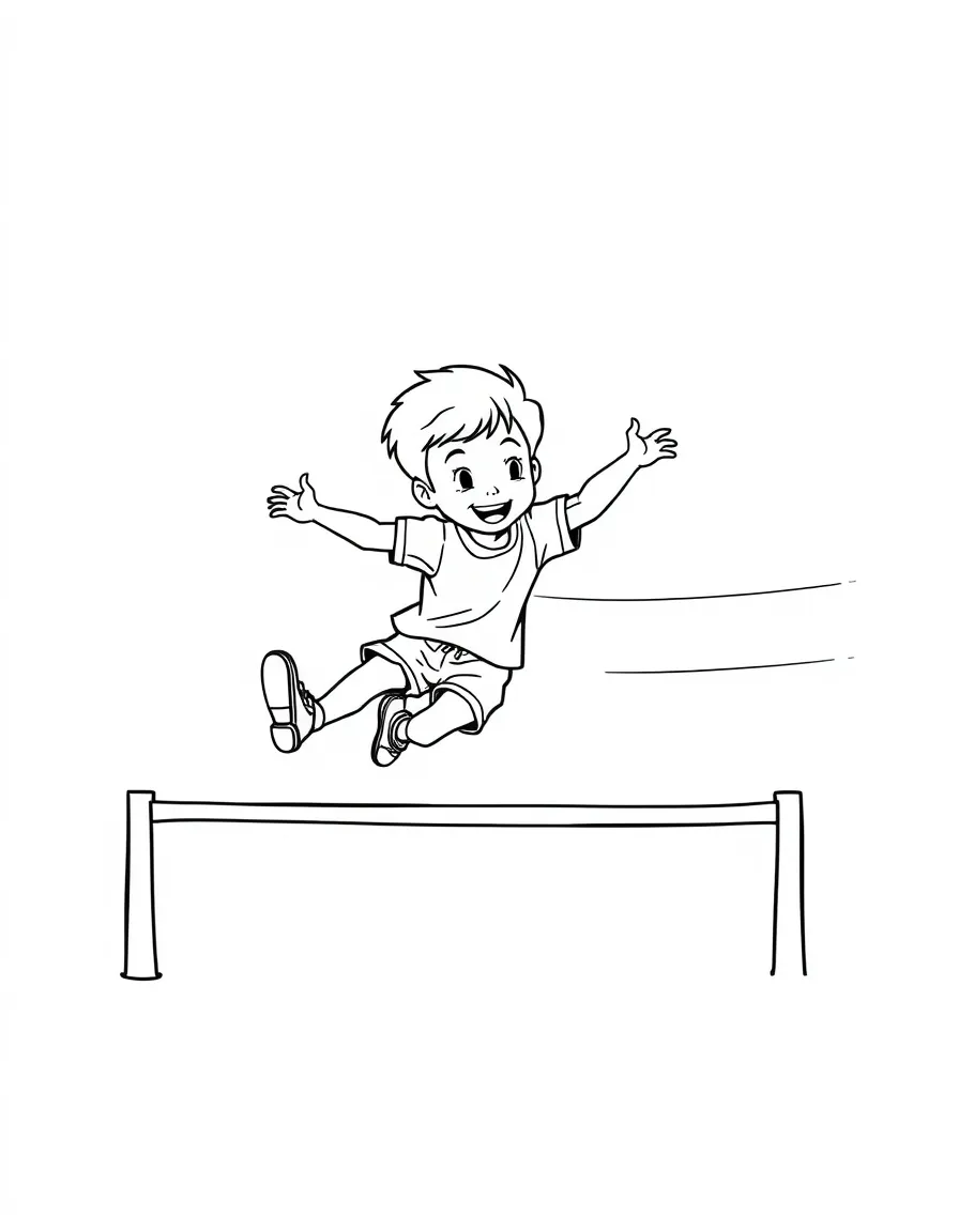 (sports) A child long jump pit