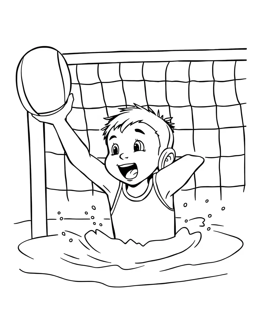 (sports) A child water polo goal