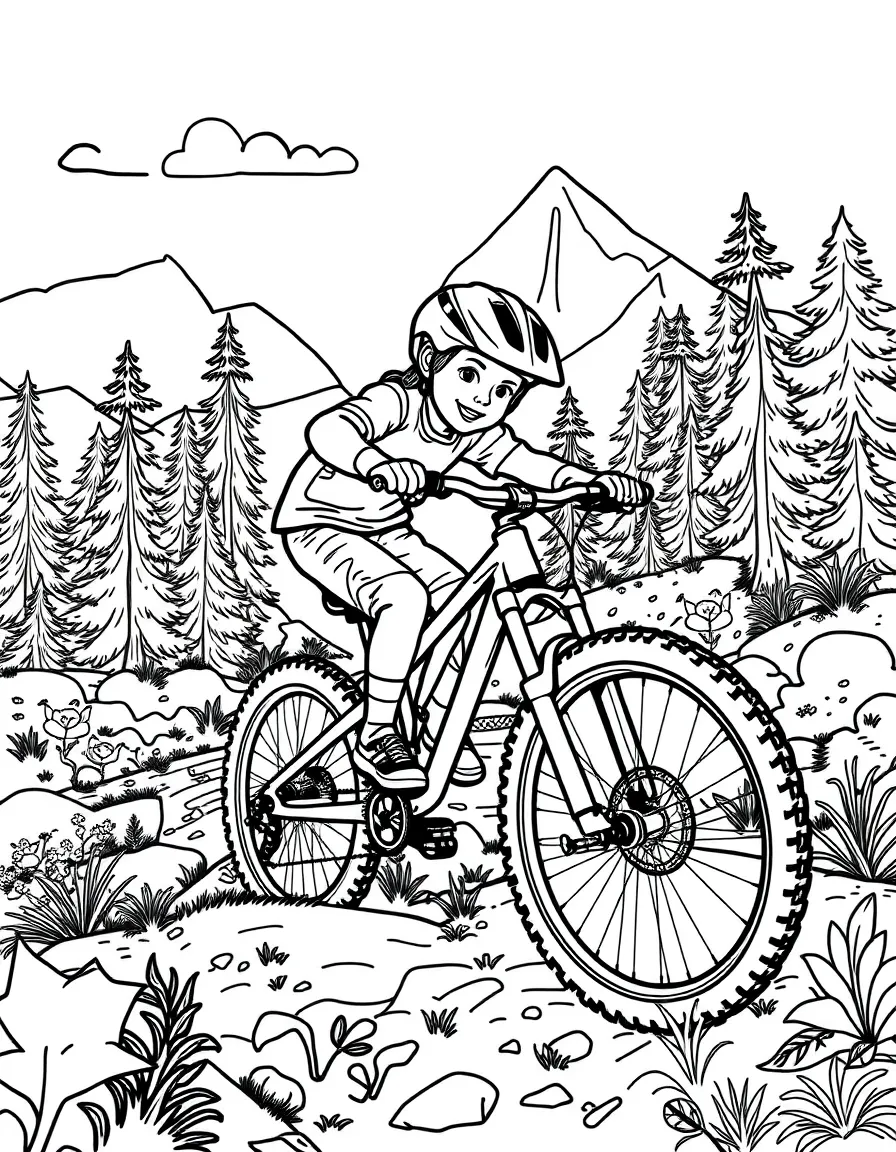 (sports) A child mountain bike trail