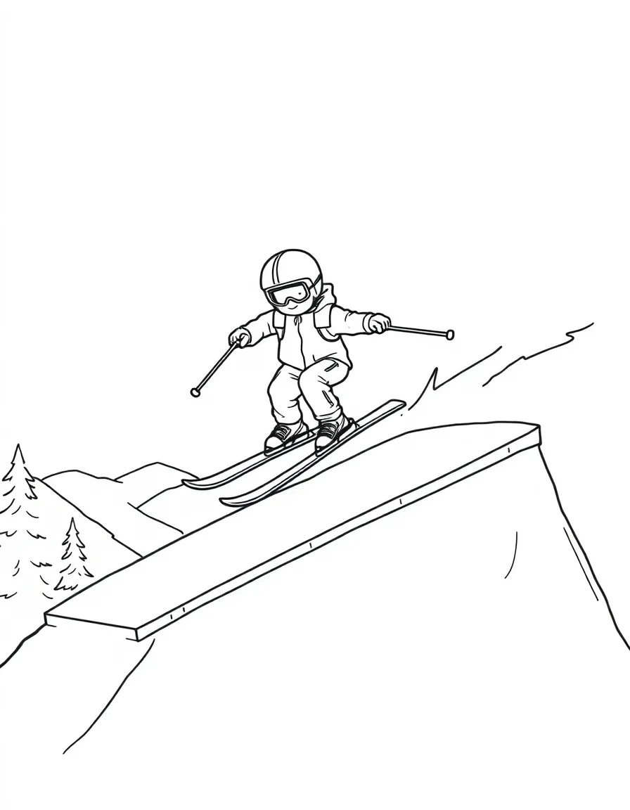 (sports) A child ski jump ramp