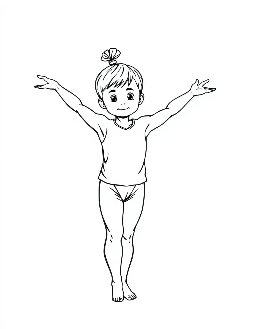 (sports) A child a graceful child doing gymnastics