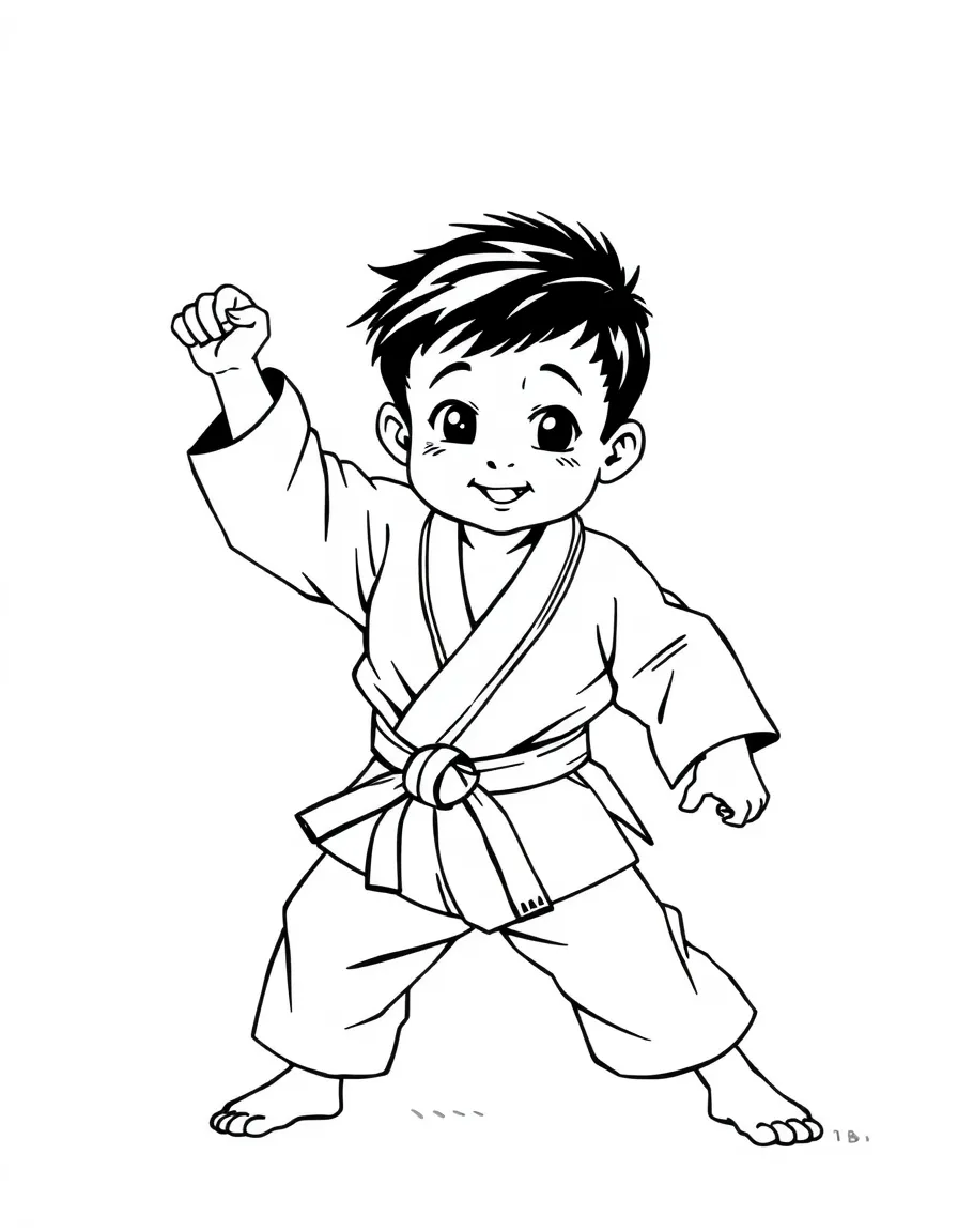 (sports) A child a strong child doing judo