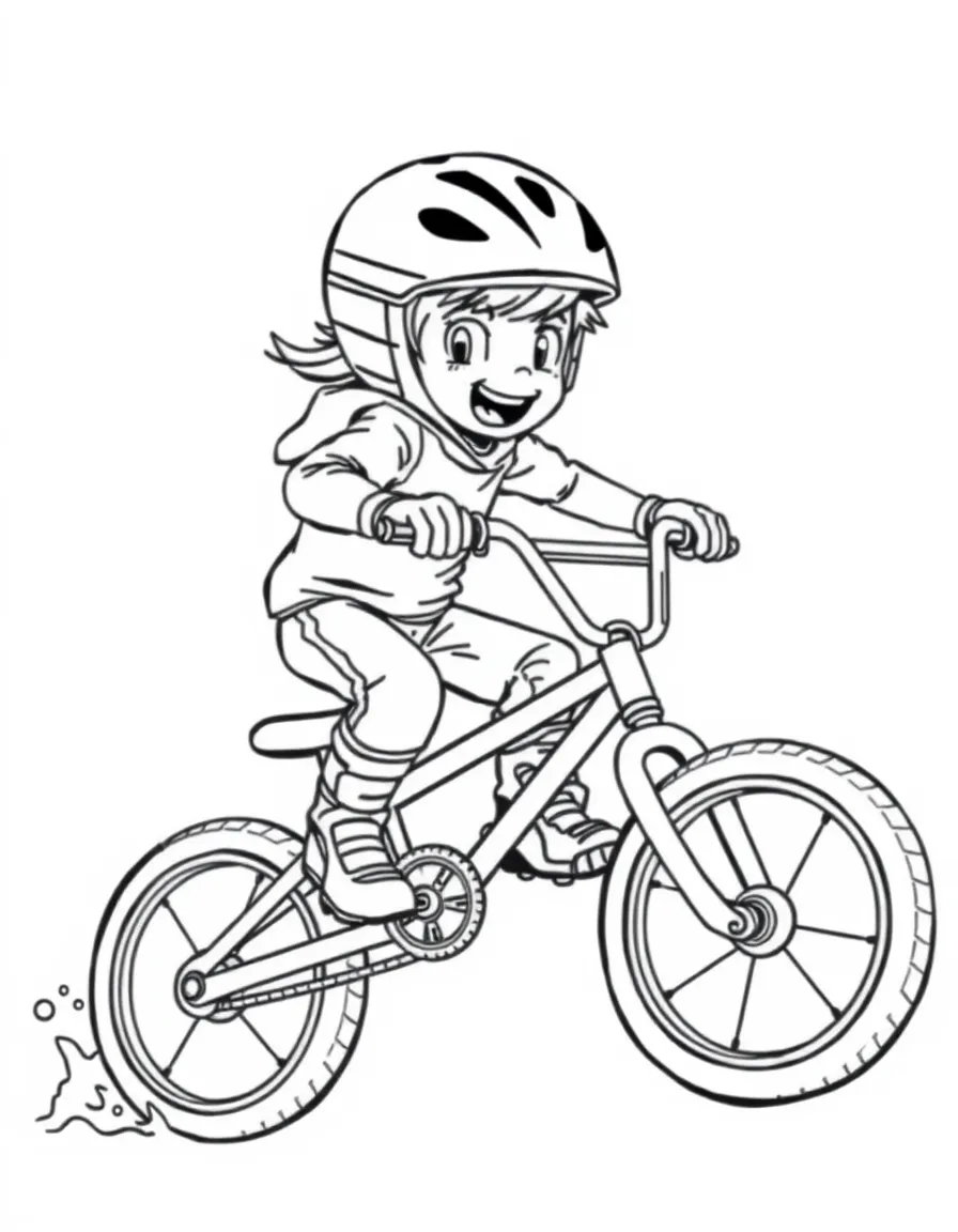 (sports) A child a daring child BMX racing