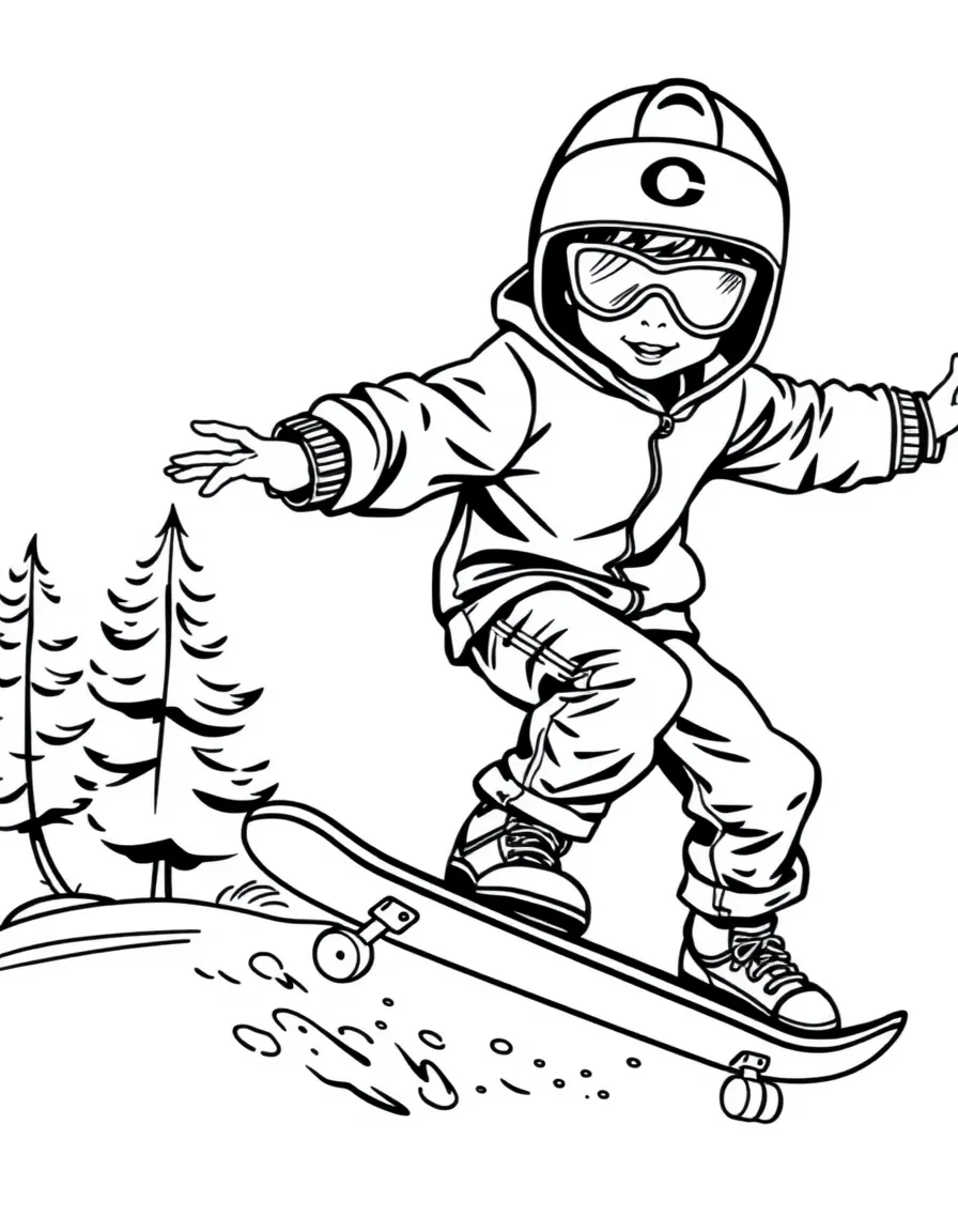 (sports) A child a cool child skateboarding