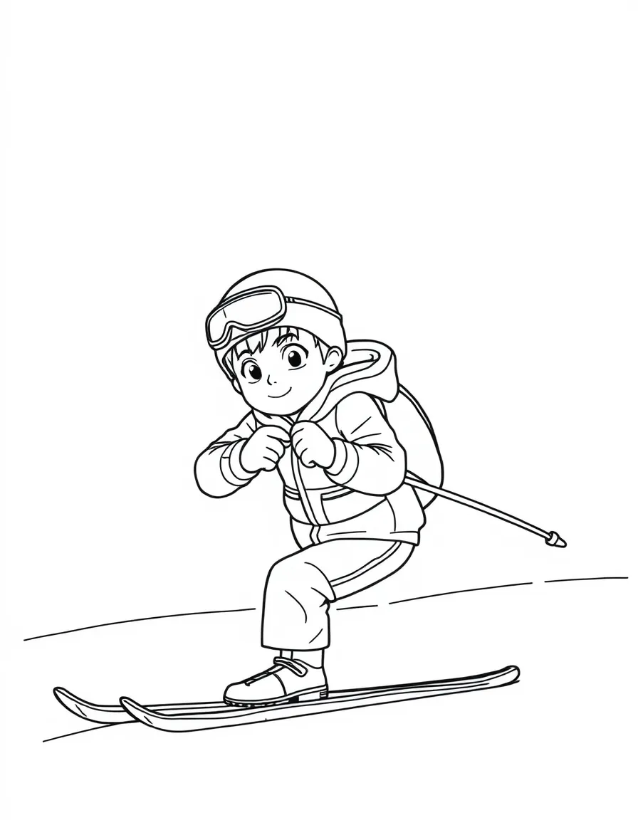 (sports) A child a focused child doing biathlon