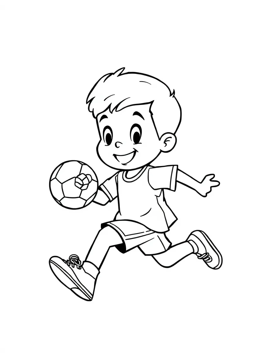 (sports) A child cartoon child running