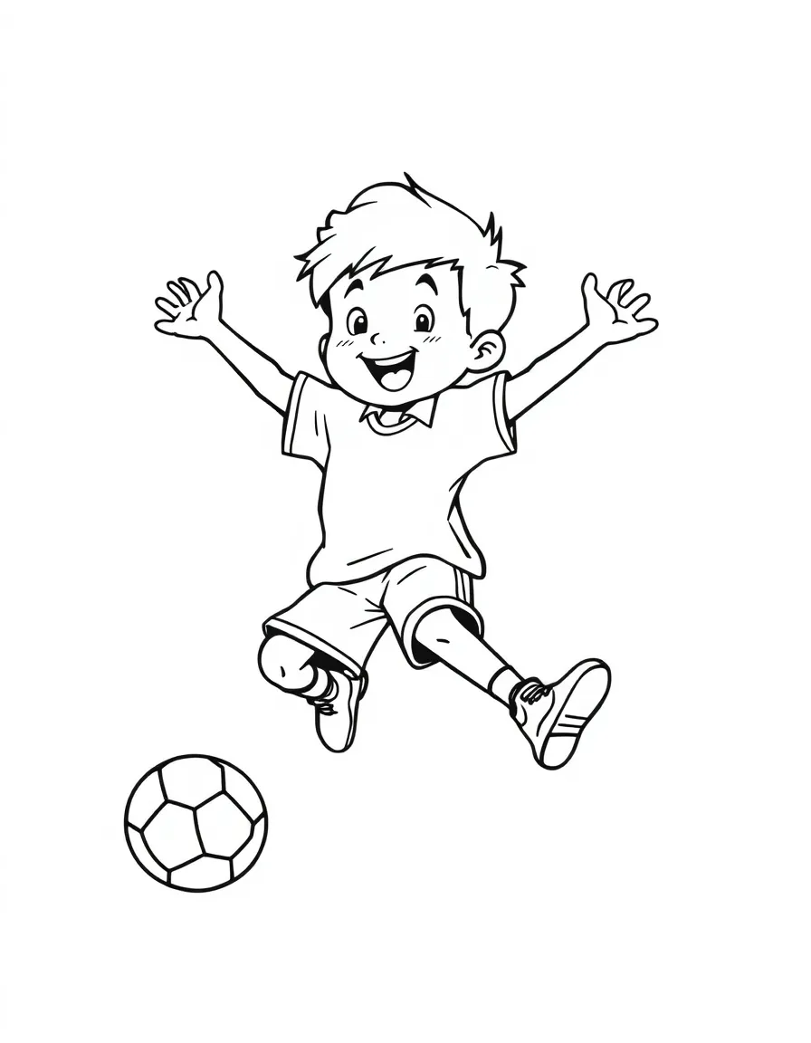(sports) A child cartoon child high jumping