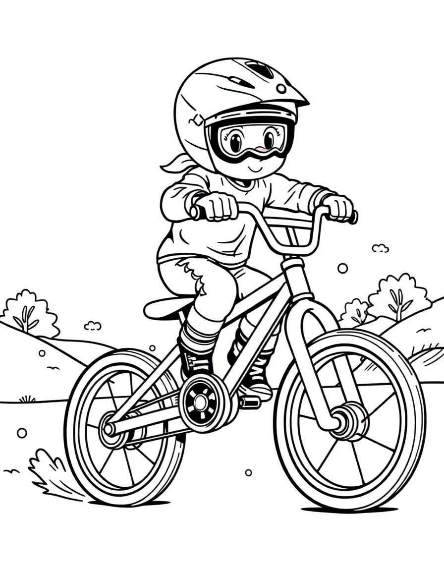 (sports) A child cartoon child BMX racing