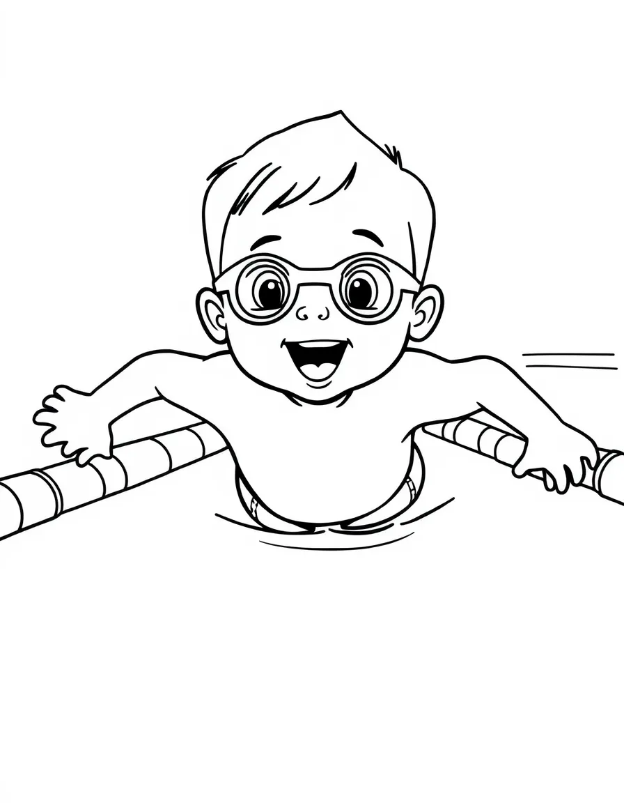 (sports) A child simple swim lane