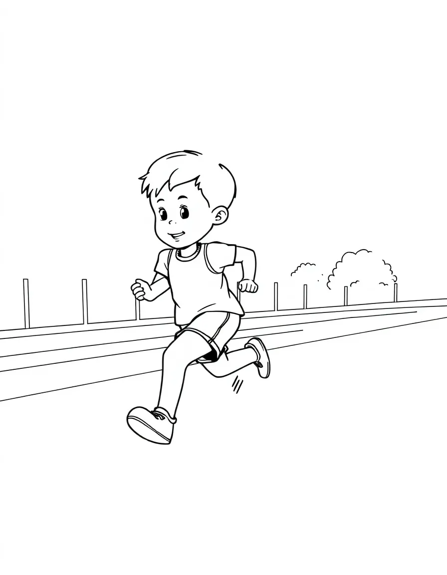 (sports) A child simple running track