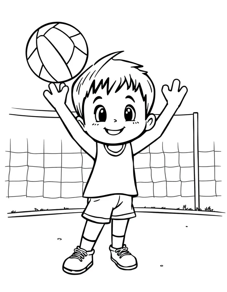 (sports) A child simple volleyball