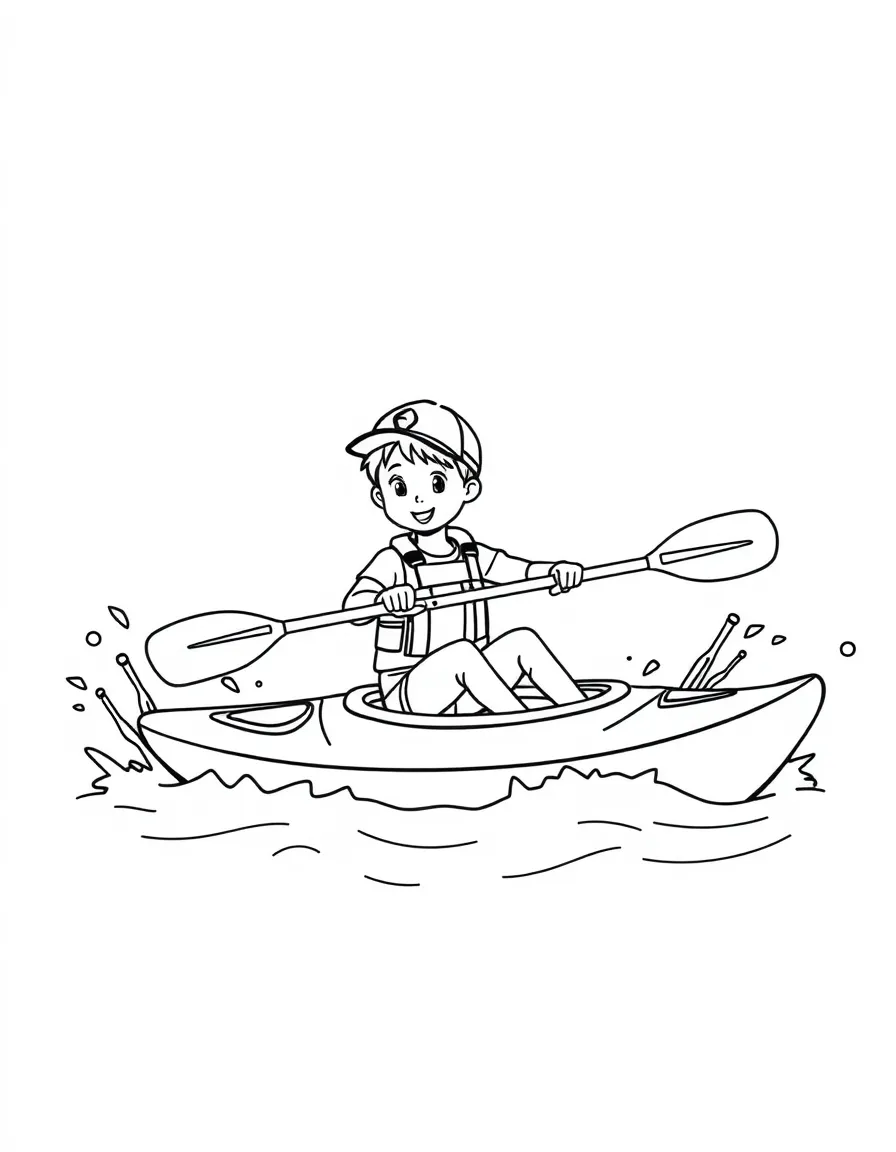 (sports) A child simple kayak
