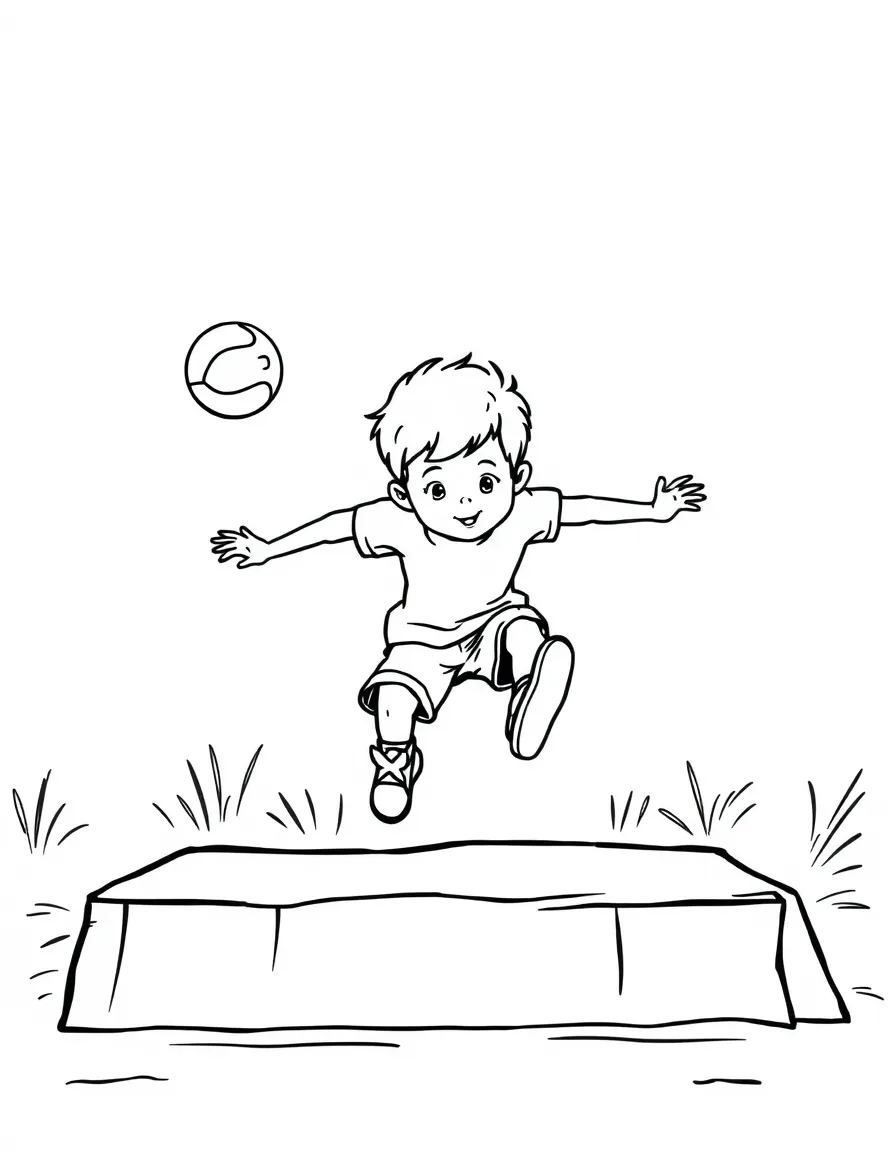 (sports) A child simple long jump pit outline
