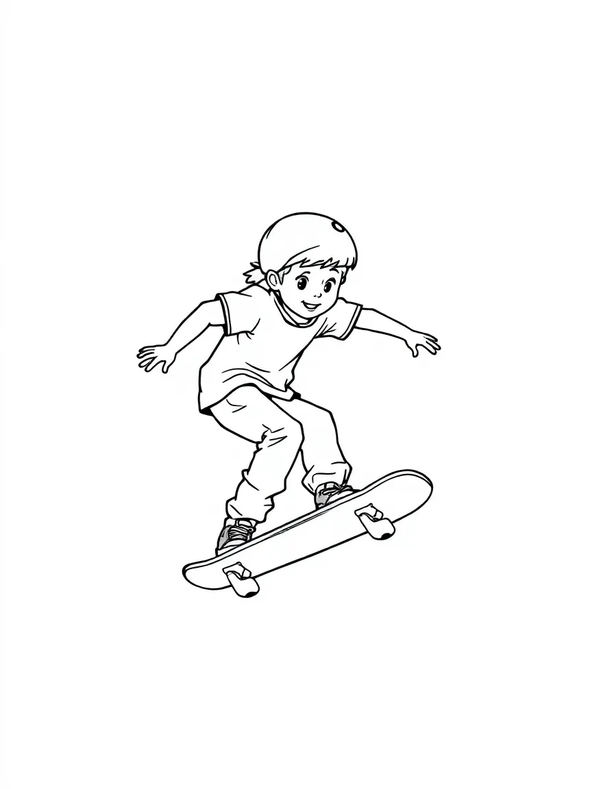 (sports) A child simple skateboard outline