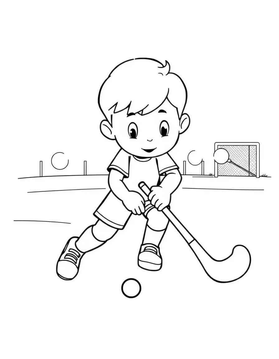 (sports) A child simple field hockey stick