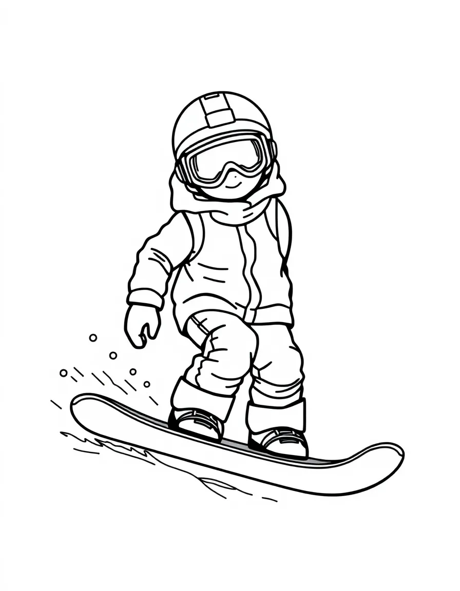 (sports) A child simple snowboard outline