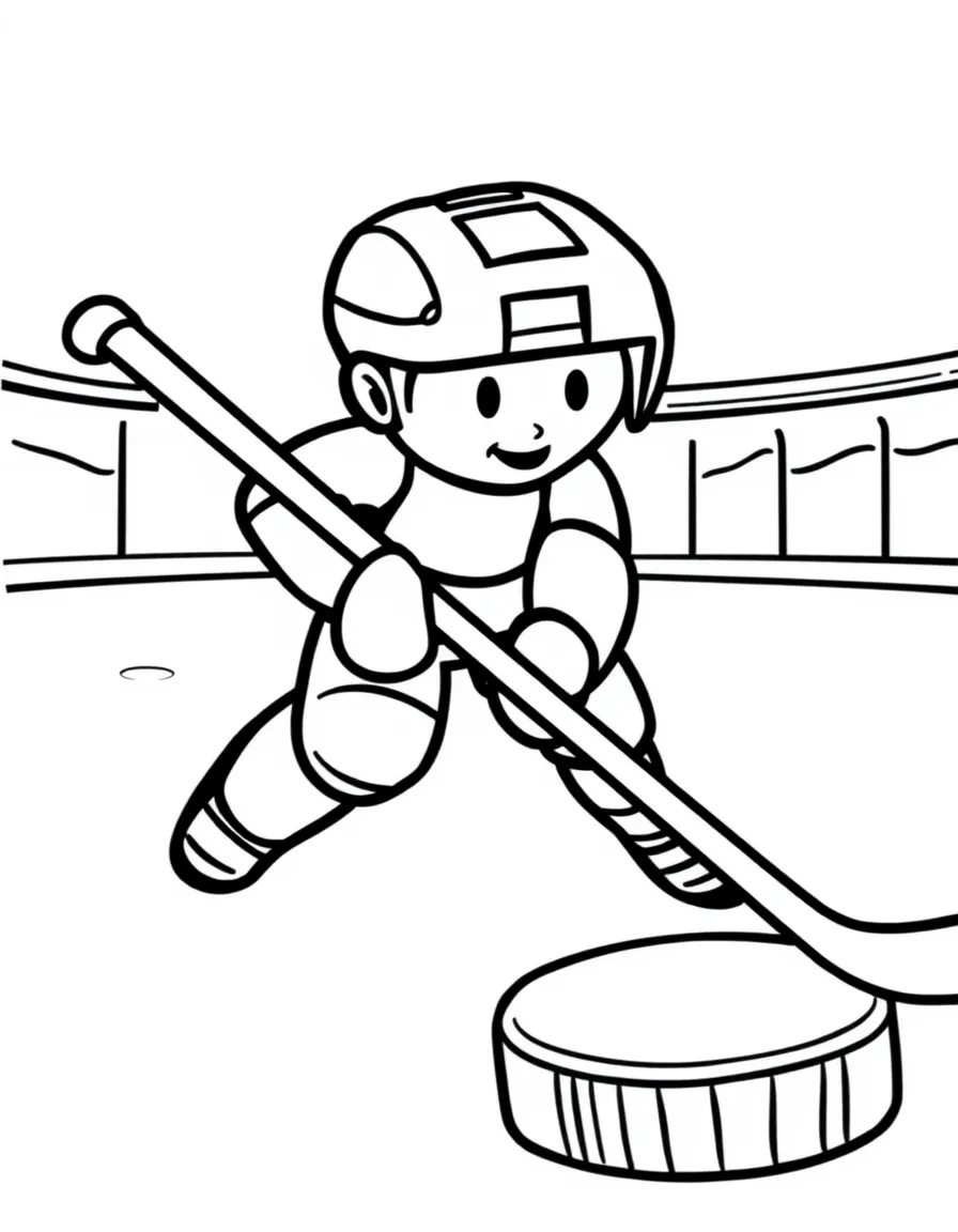(sports) A child simple ice hockey puck