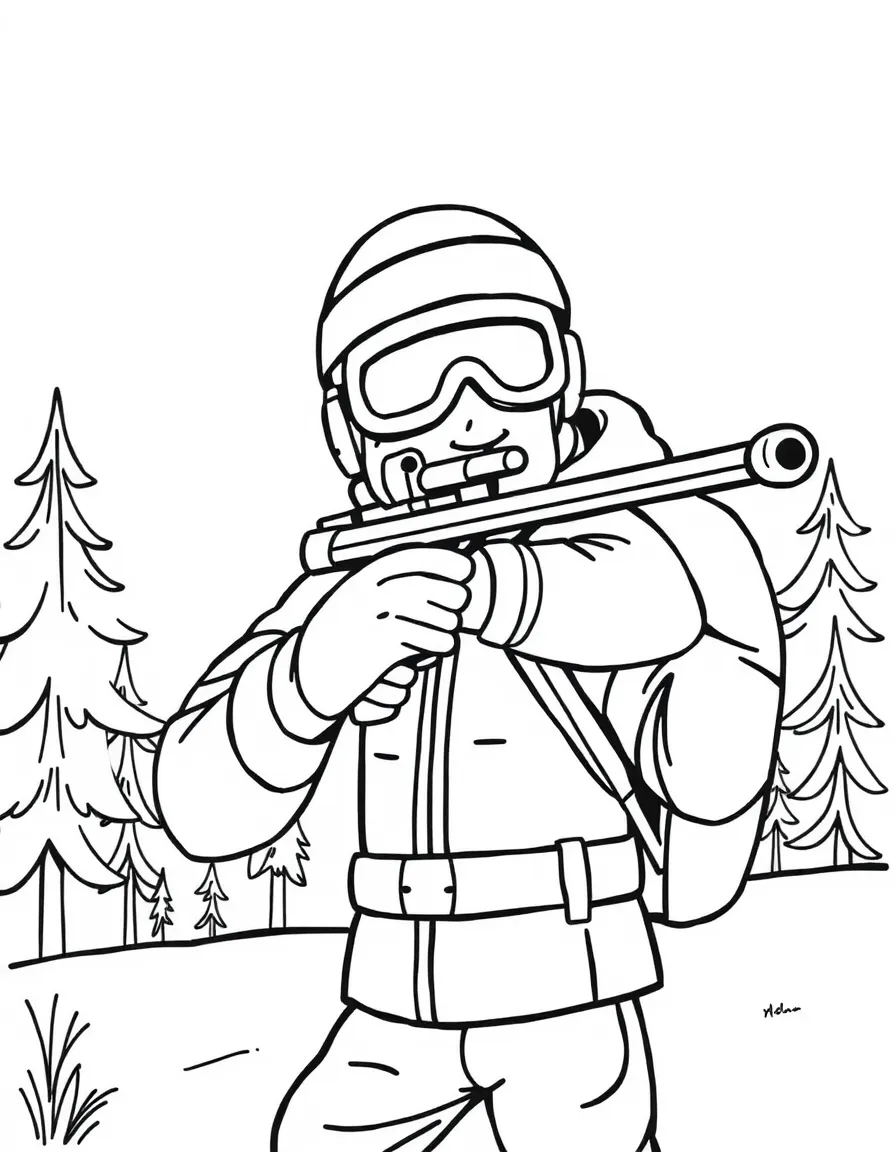 (sports) A child simple biathlon target