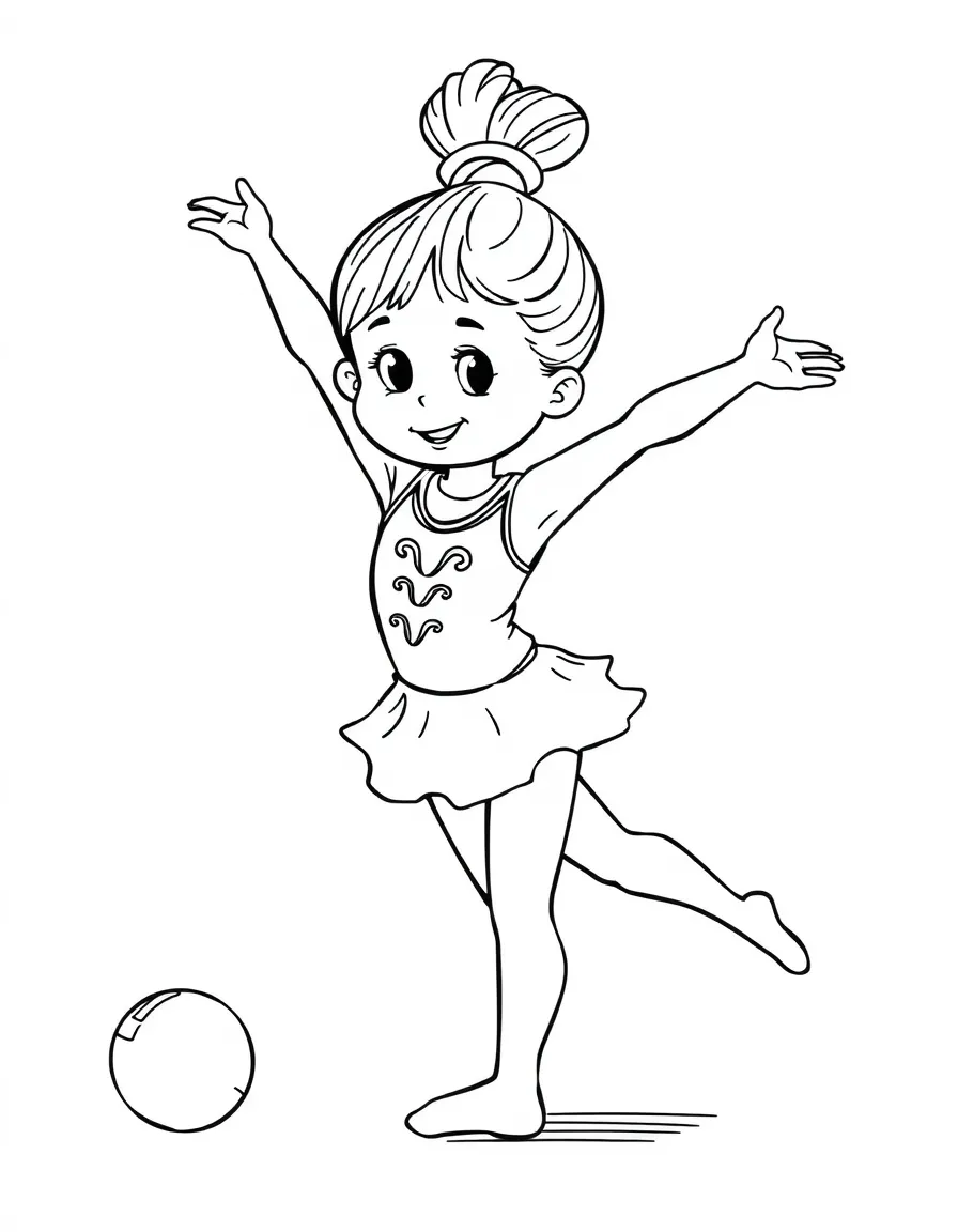 (sports) A child a girl doing gymnastics