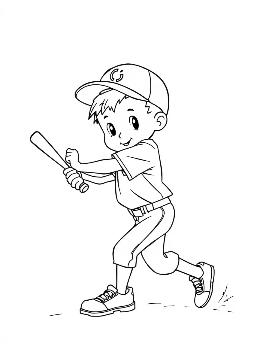 (sports) A child a boy playing baseball