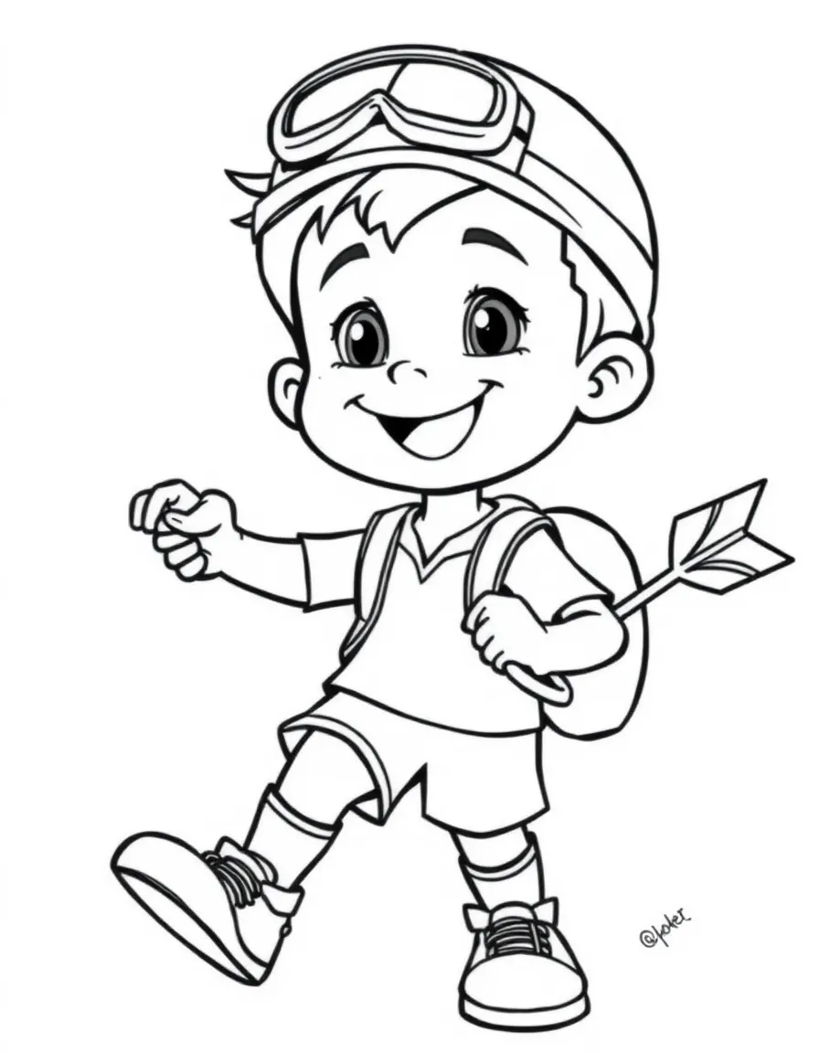 (sports) A child an arrow with a smile