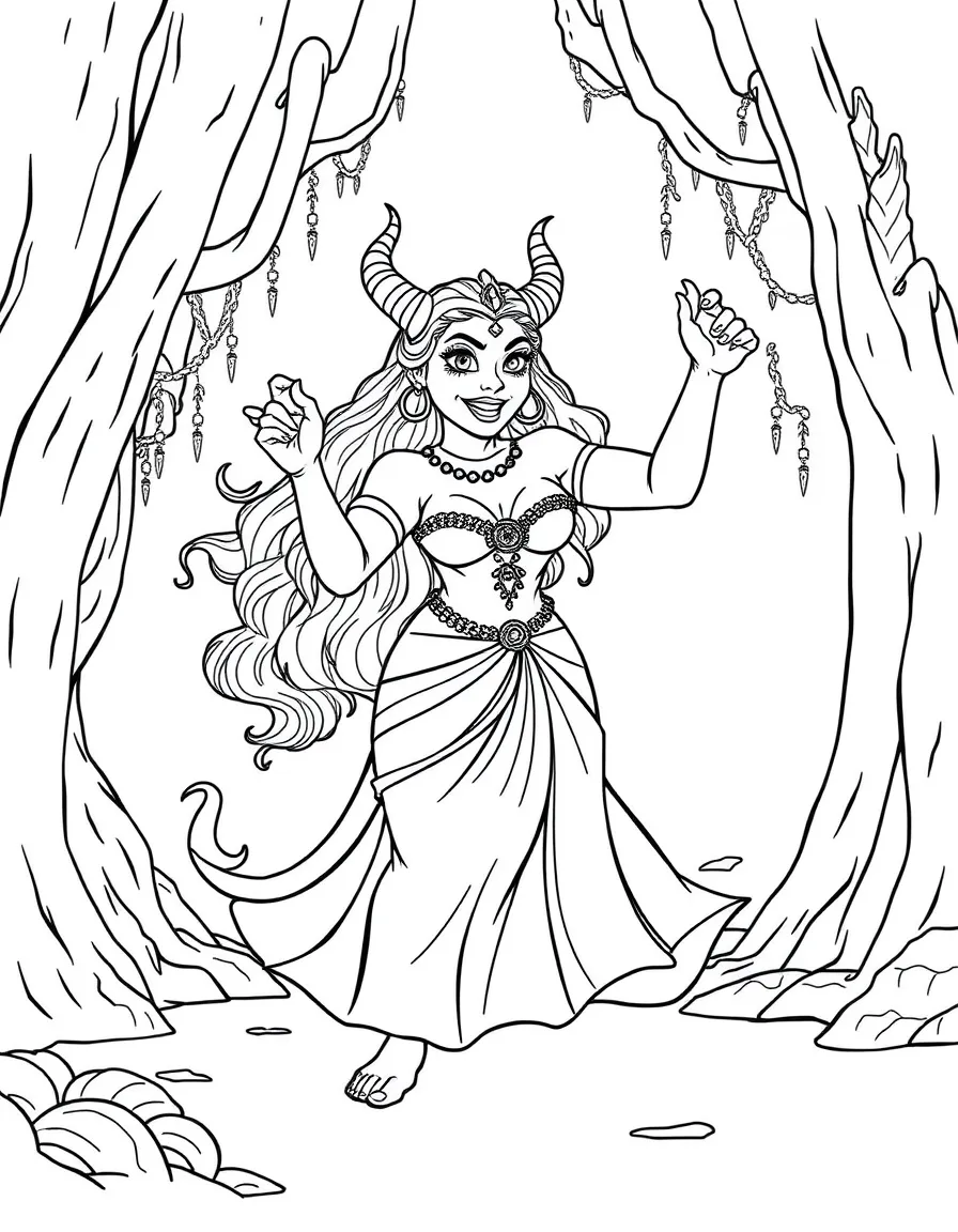 (movie characters) Fiona as an ogress, dancing.
