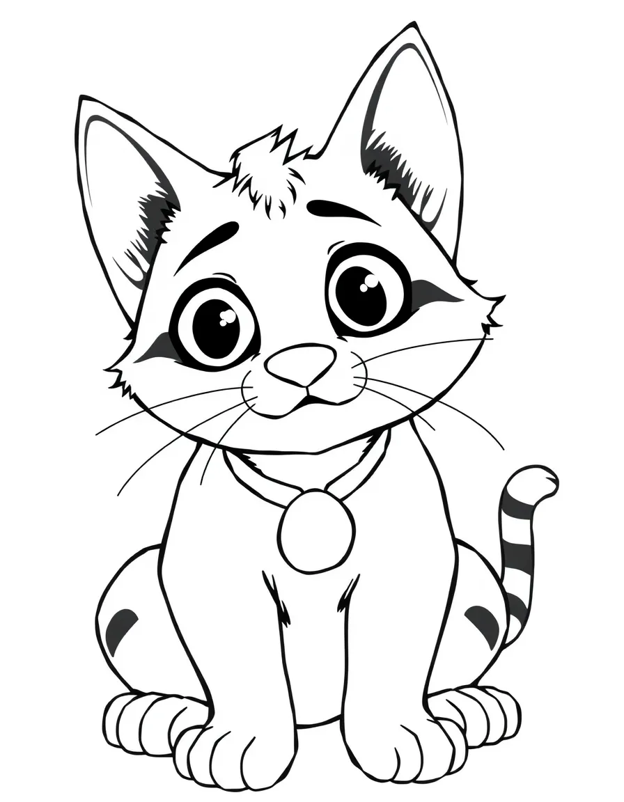 (movie characters) Puss in Boots with his big eyes.