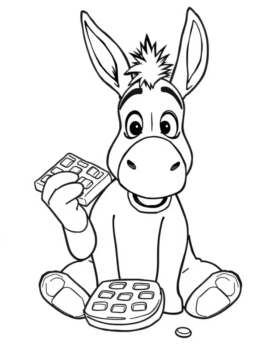 (movie characters) Donkey eating waffles.