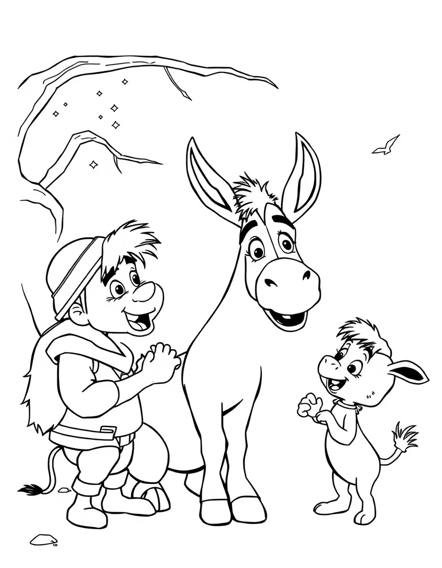 (movie characters) Donkey telling a story.