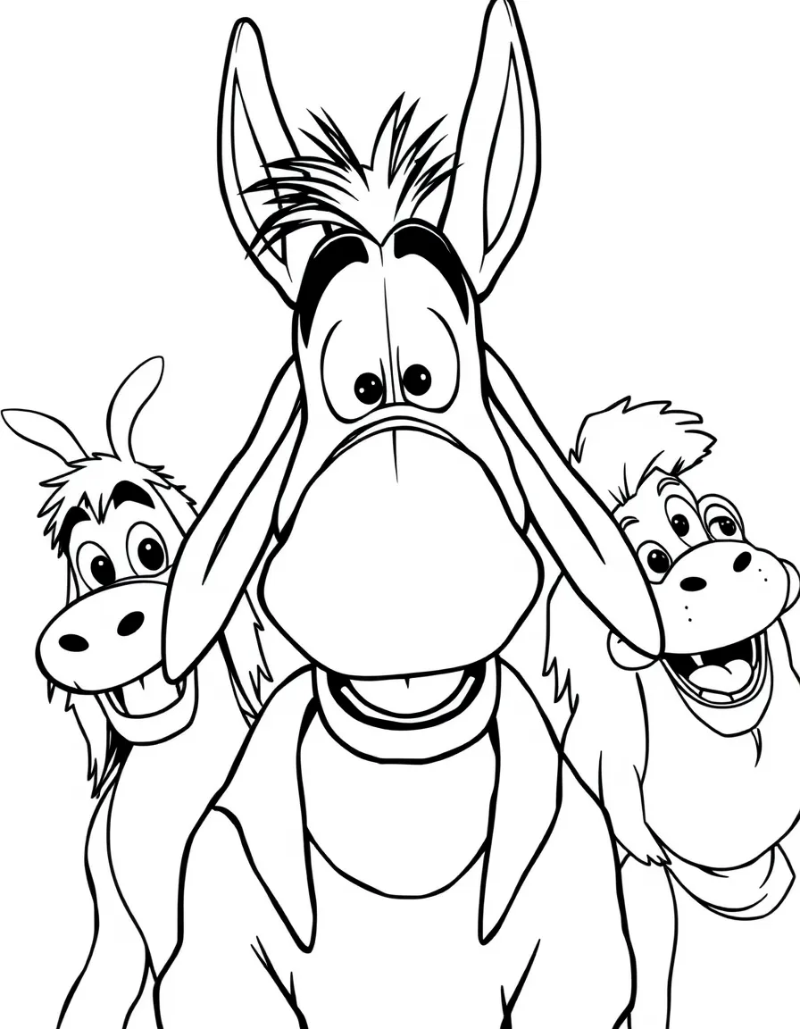 (movie characters) Donkey with a goofy grin.