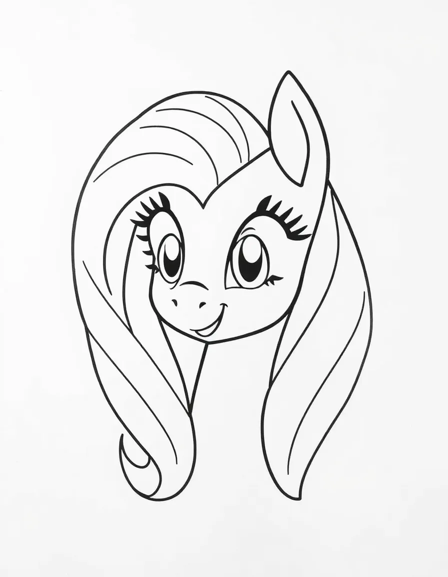A simple outline of Princess Celestia smiling.
