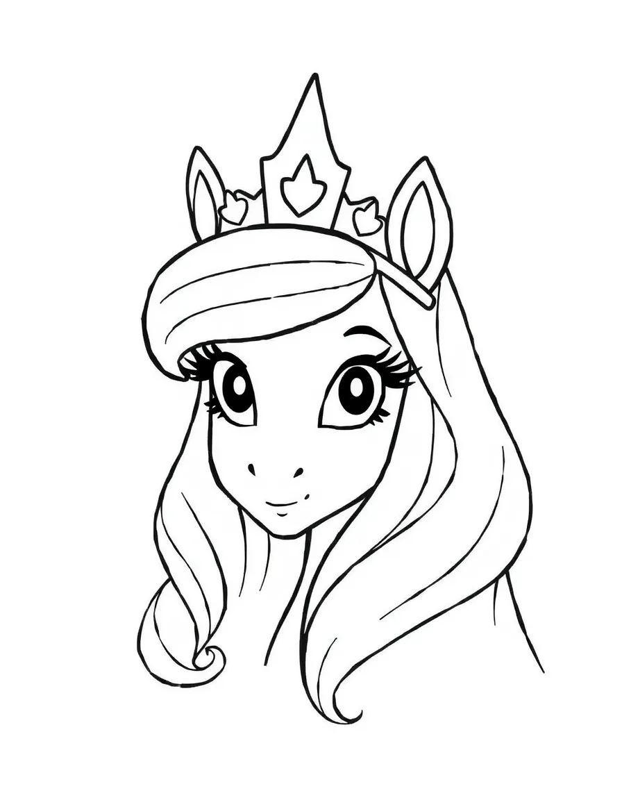 A simple outline of Princess Cadance wearing her crown.