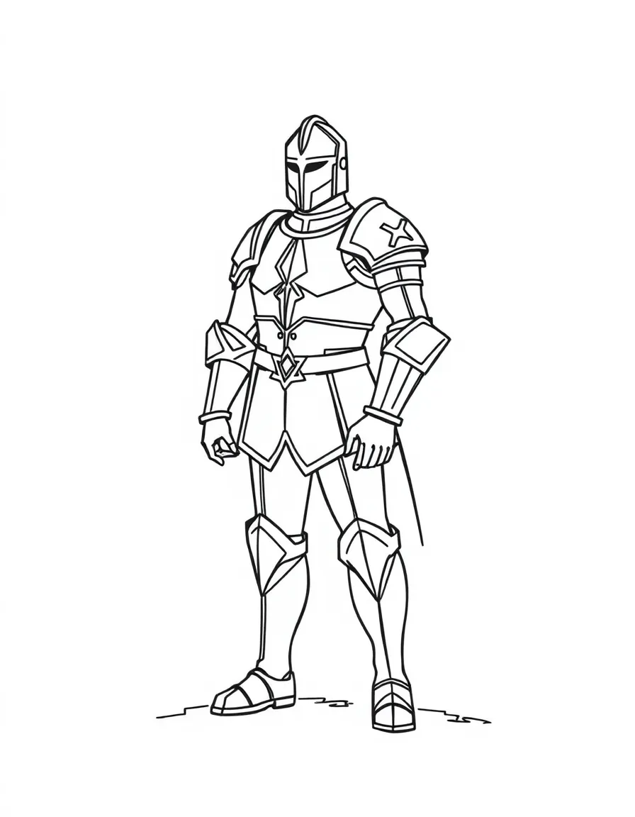 A simple outline of Shining Armor standing tall.