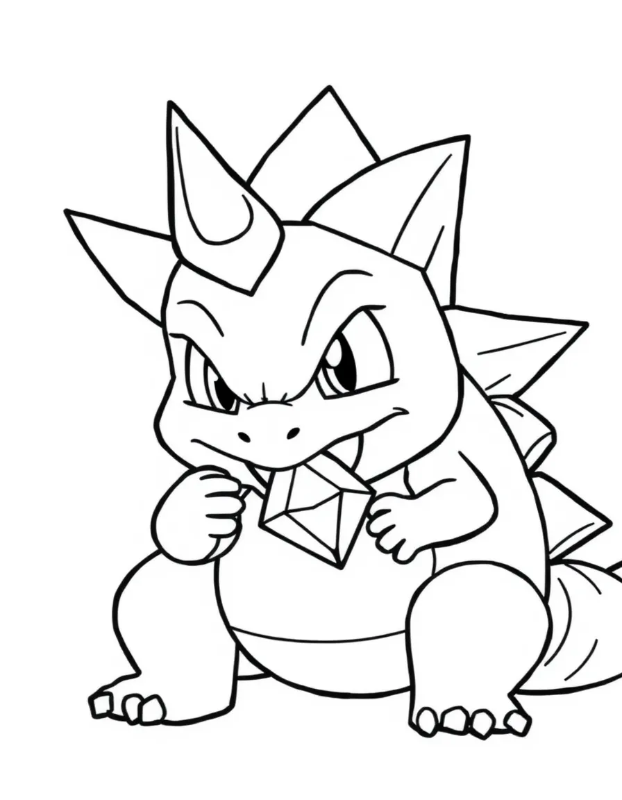 A simple outline of Spike eating a gem.